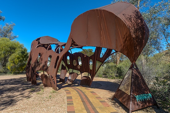 Yeperenye Sculpture viewed from the side