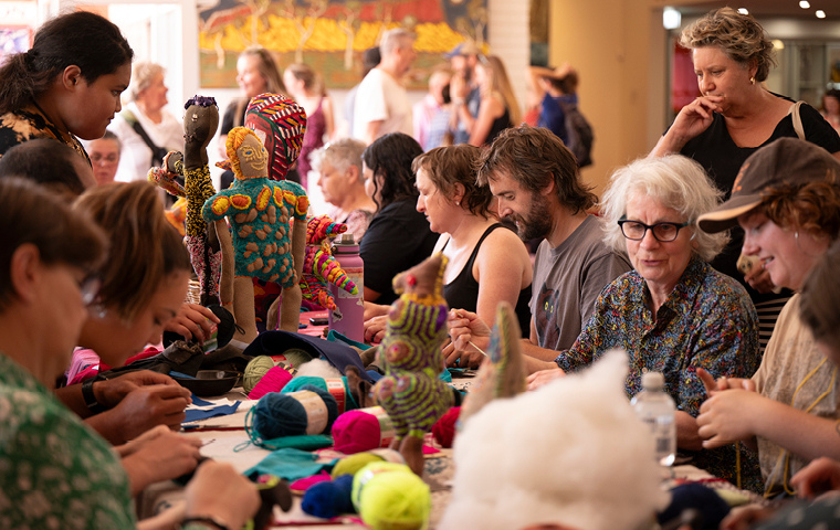 4. Yarrenyty Arltere Artists workshop at Marketplace 2024. Photo by Sara Maiorino. Courtesy Desart