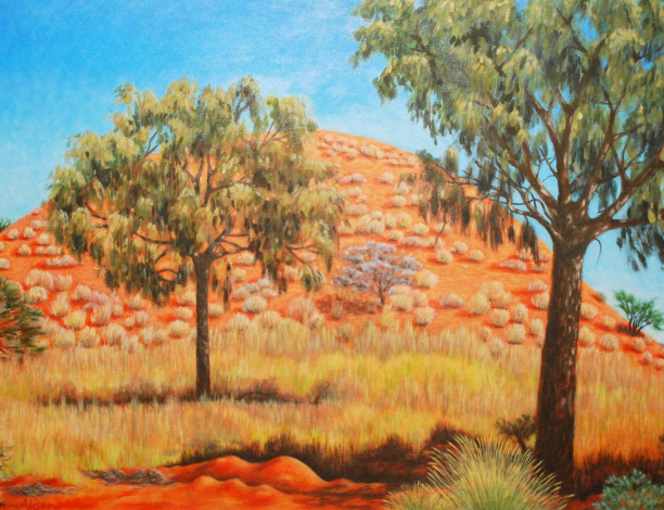 Alison Hittman Seen from a troopy 2003 Synthetic polymer paint on canvas 65 x 99 cm Araluen Art Collection. Acquired in 2003